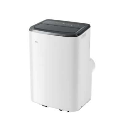 AEG Aire acondicionado portátil – AEG AXP26U339CW Conectividad, Deshumidificador, Silencioso, 9000 fg/h, 30 m², 64 dB(A), Blanco