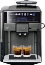 SIEMENS Cafetera automática - SIEMENS EQ.6 plus TE657509DE, 19 bar, 1500 W, 2 tazas, Negro