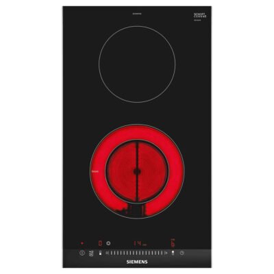 SIEMENS Placa de vitrocerámica – SIEMENS ET375FFP1E, 2 zonas, 30,2 cm, Inox