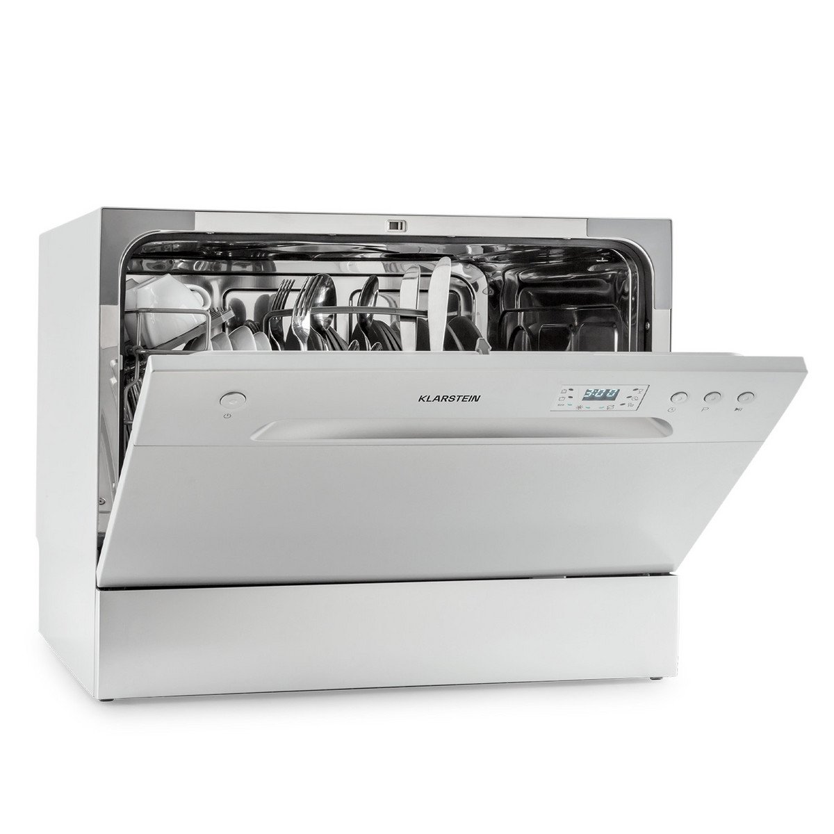 Lavavajillas compacto - KLARSTEIN Havasia UV 6, 6 programas, 55 cm, Plata Metálica