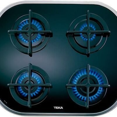 Teka Placa de gas – Teka 10205283 CG.1 4G-AI-AL, 4 zonas, Gas natural, Polivalente, Sin mandos, 59 cm