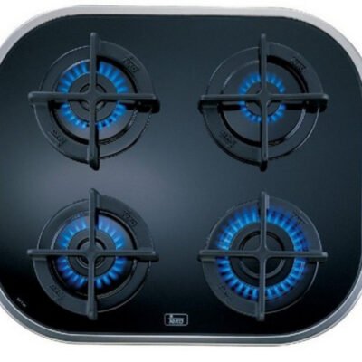 Teka Placa de gas – Teka 10205083 CG.1 4G-AI-AL , 4 zonas, Gas butano, Polivalente, 59 cm, Negro
