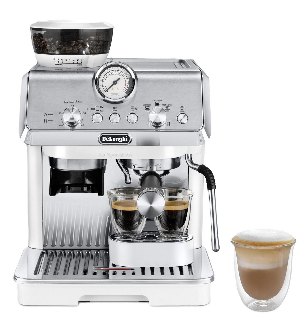 DE Cafetera espresso - DE LONGHI EC 9155.W, 15 bar, 1300 W, 2 tazas, Blanco