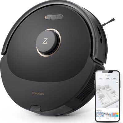 ROBOROCK Robot aspirador – ROBOROCK Q8M52-00, 30 W, Potencia de succión 5,5 kPa, Depósito 0,35 l, Autonomía 240 min, Negro