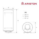 FLECK Termo Eléctrico - FLECK BON 25 ARISTON, 25 l, Blanco - Imagen 6