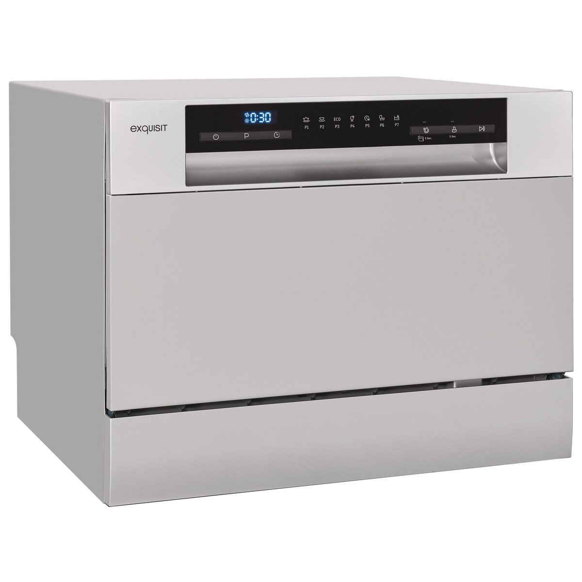 EXQUISIT Lavavajillas compacto - EXQUISIT GSP206-030D, 7 programas, 55 cm, Silver