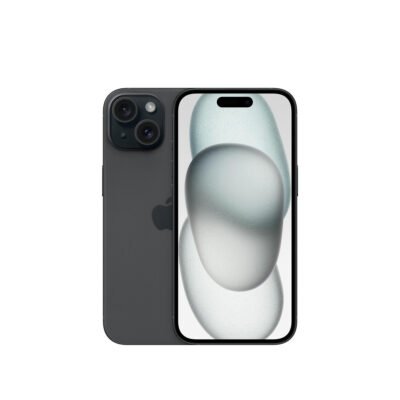 APPLE iPhone 15, Black, Móvil iOS, 256 GB, 6 GB RAM, 6,1 » Super Retina XDR, Ceramic Shield, Recubrimiento oleofóbico, Anti-huellas, Processor, 3349 m