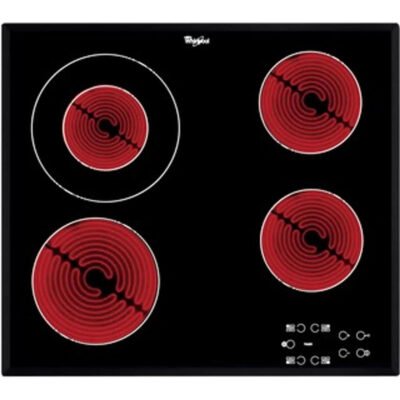 WHIRLPOOL Placa de vitrocerámica – WHIRLPOOL AKT 8130 BA, 4 Fuegos zonas, 580 mm, Negro