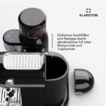 KLARSTEIN Cafetera espresso - KLARSTEIN Bella Café Espresso, 1550 W, Negro - Imagen 8