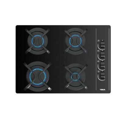 TEKA Placa de gas – TEKA Teka | Placa Cristal Gas, 4 zonas, Gas Butano, 600 mm, Negro