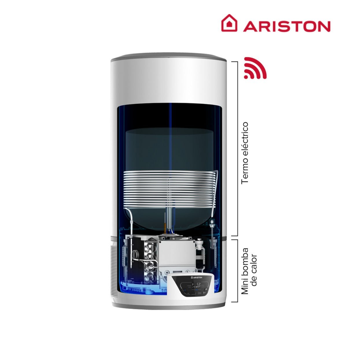 LYDOS Termo eléctrico - LYDOS HYBRID 100L + INSTAFIX ARISTON, 100 l, Blanco - Imagen 4