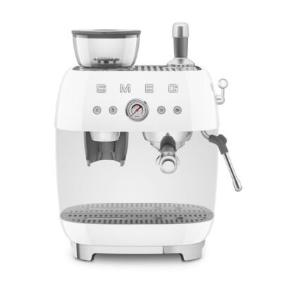 SMEG Cafetera express – SMEG EGF03WHEU, 20 bar, 1650 W, 2 tazas, Inox