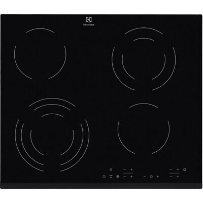 ELECTROLUX Placa de vitrocerámica – ELECTROLUX EHF6343FOK, 4 Fuegos zonas, 590 mm, Negro