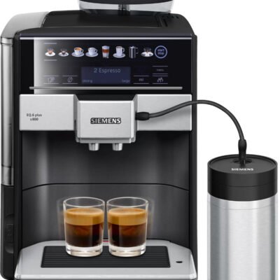SIEMENS Máquina espresso – SIEMENS TE658209RW, 19 bar, 1500 W, 0,5 l, 2,0 tazas, Negro, Acero inoxidable