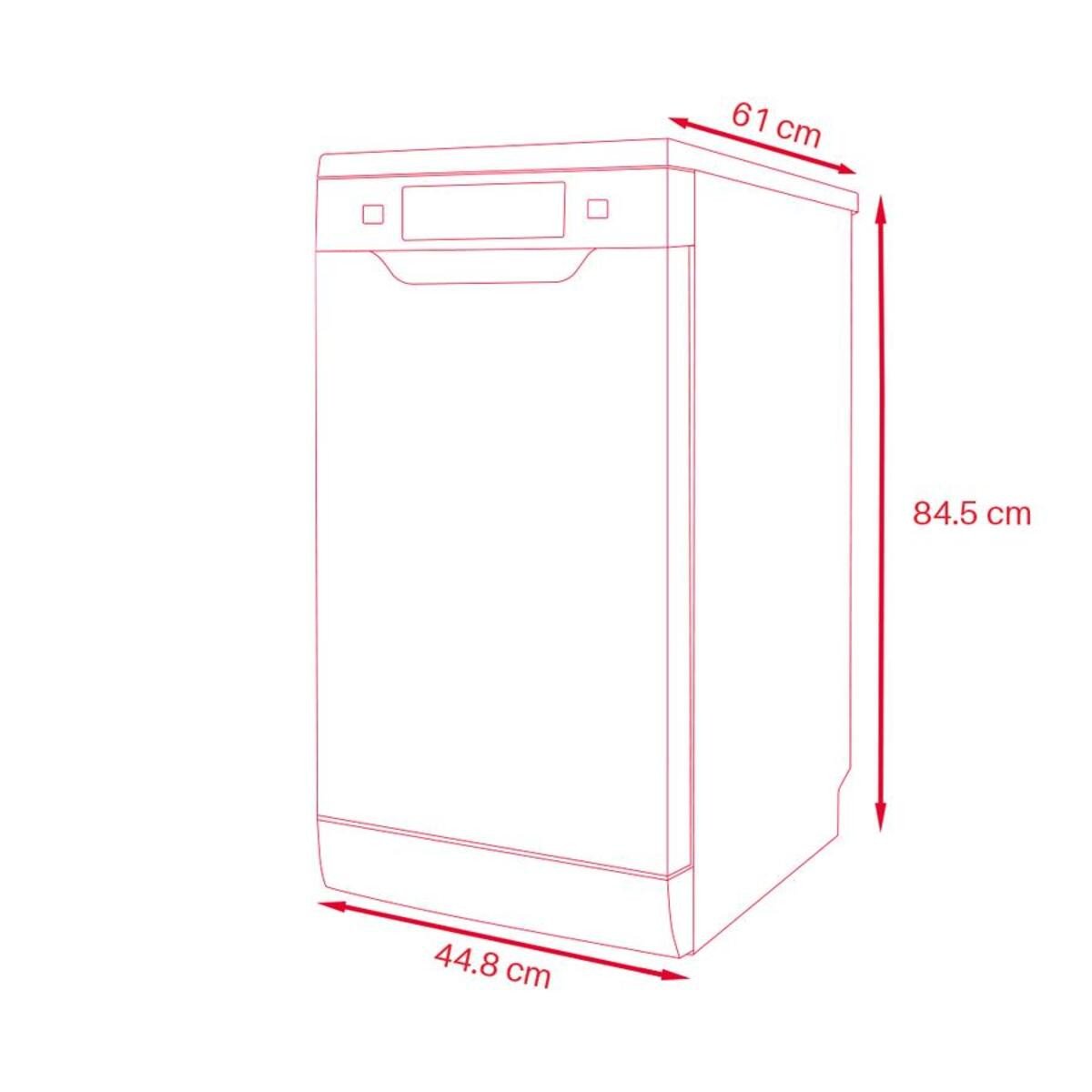 Lavavajillas libre instalación 45 cm - EVVO D3 Slim (45 cm), 8 programas, 45,0 cm, Blanco - Imagen 2