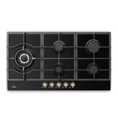 KLARSTEIN Placa de gas – KLARSTEIN Victoria Chef Edition 5 zone, 5 zonas, 90 cm, Negro