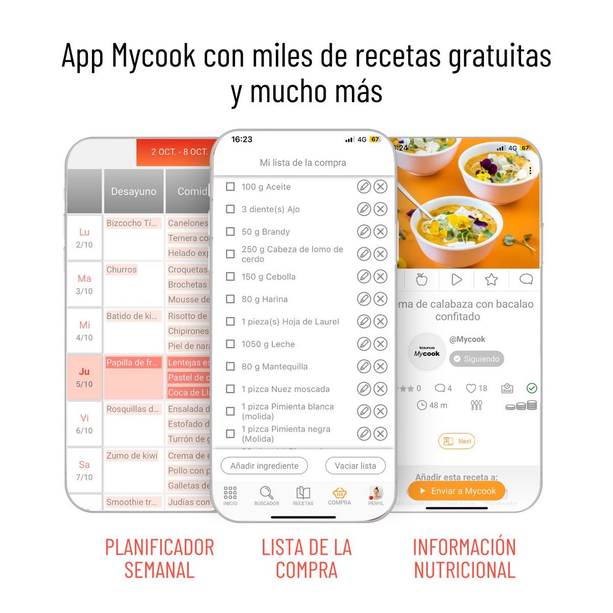 TAURUS Robot de cocina - TAURUS MYCOOK NEXT, 2000 W, 2,5 l, Blanco - Imagen 4