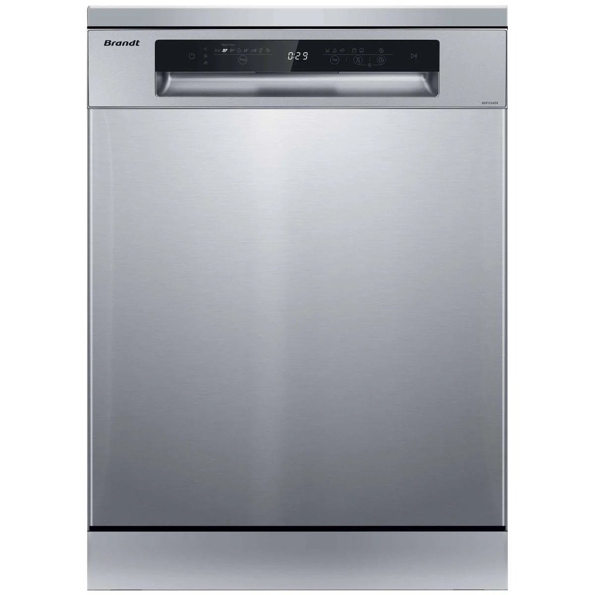 Lavavajillas libre instalación 60 cm - BRANDT BDF534DX, 8 programas, 60 cm, Inox