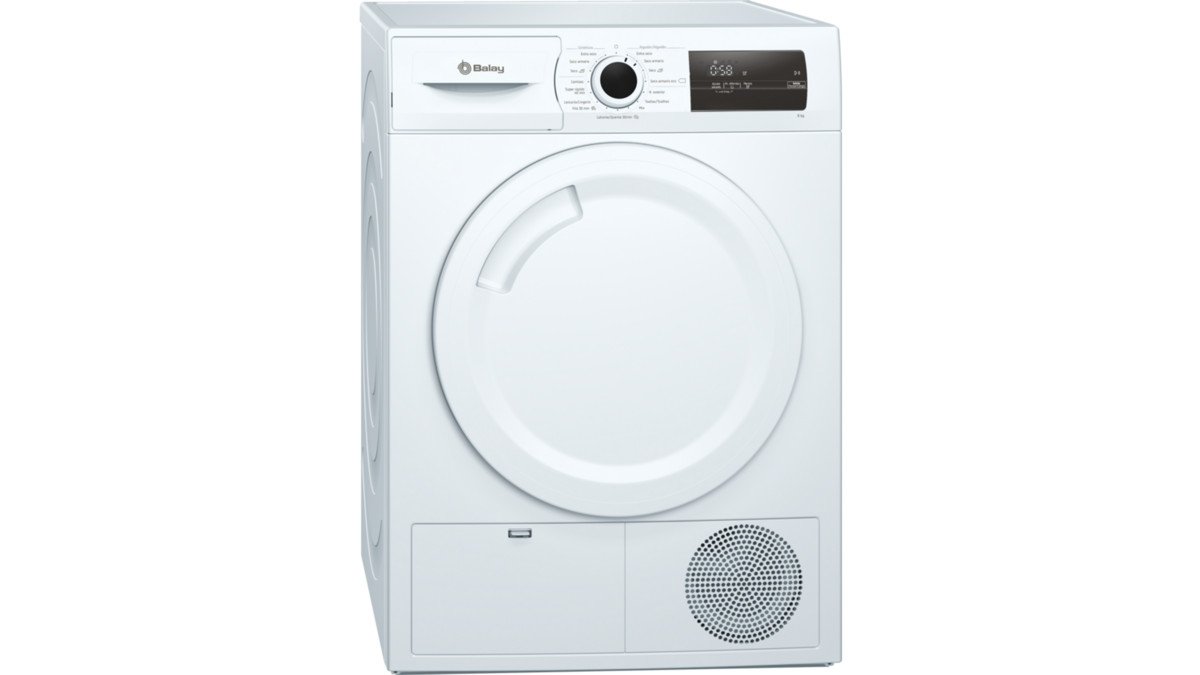 Balay Secadora bomba de calor - Balay 3SB287B MPN, Eléctrico, 8 kg, Blanco