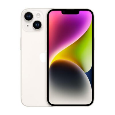 APPLE iPhone 14 Starlight, Blanco, Móvil iOS, 128 GB, 6 GB RAM, 6,1 » OLED, Ceramic Shield, Recubrimiento oleofóbico, Anti-huellas, Chip A15 Bionic, 3