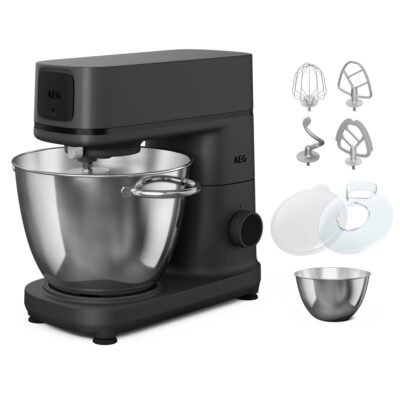 AEG Robot de cocina – AEG KM7-1-4BPT, 1200 W, Negro perlado