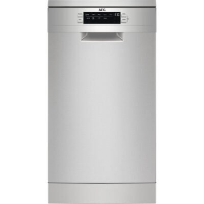 AEG Lavavajillas libre instalación 45 cm – AEG Serie 7000 GlassCare FFB73527ZM, 10 servicios, 9 programas, 446 mm, INOX
