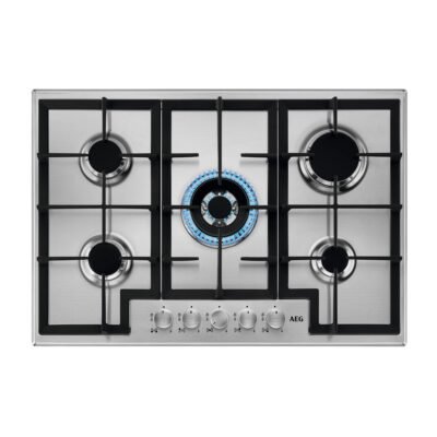 AEG Placa de gas – AEG HGB75400SM, 5.0000 zonas, 74,4 cm, Acero