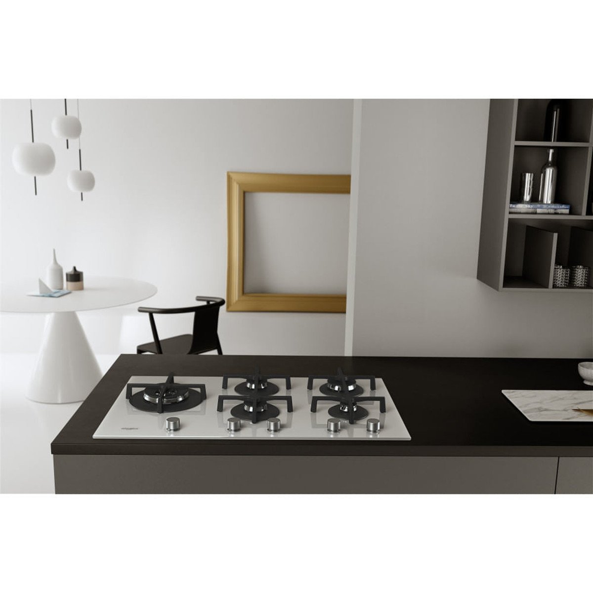 WHIRLPOOL Placa de gas - WHIRLPOOL GOA 9523/WH, 5.0000 zonas, 860 mm, Blanco - Imagen 4