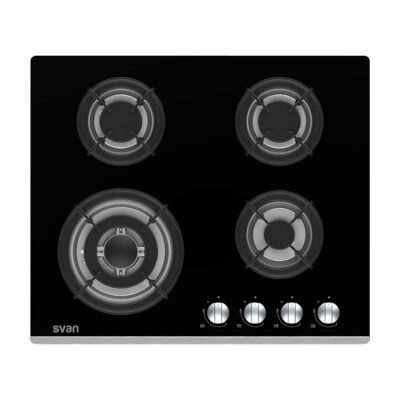 SVAN Placa de gas – SVAN SGW4600N, 4 zonas, 11,5, 600 mm, Negro