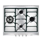 SMEG Placa de gas - SMEG SR264XGH2, 4 zonas, GLP (gas licuado de petróleo), 60 cm, Negro, Plata