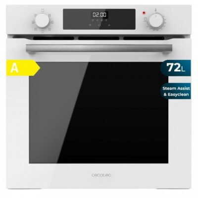Horno multifunción – CECOTEC Bolero Hexa M226000 Glass White A, Montaje en Pared, Hidrolítica, 71 l, 57,9 cm, 300