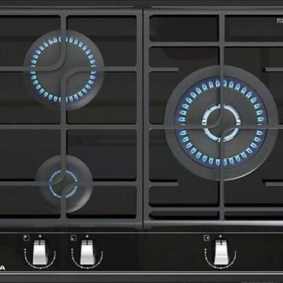 Teka Placa de gas – Teka GZC 63310, 3 zonas, Gas natural, ExactFlame, 60 cm, Negro