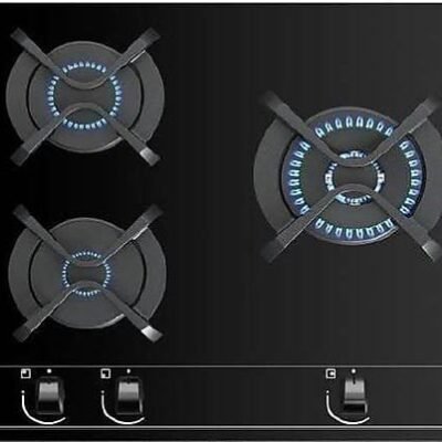 Teka Placa de gas – Teka GBC 63010, 3 zonas, Gas natural, Mandos frontales ergonómicos, 60 cm, Negro