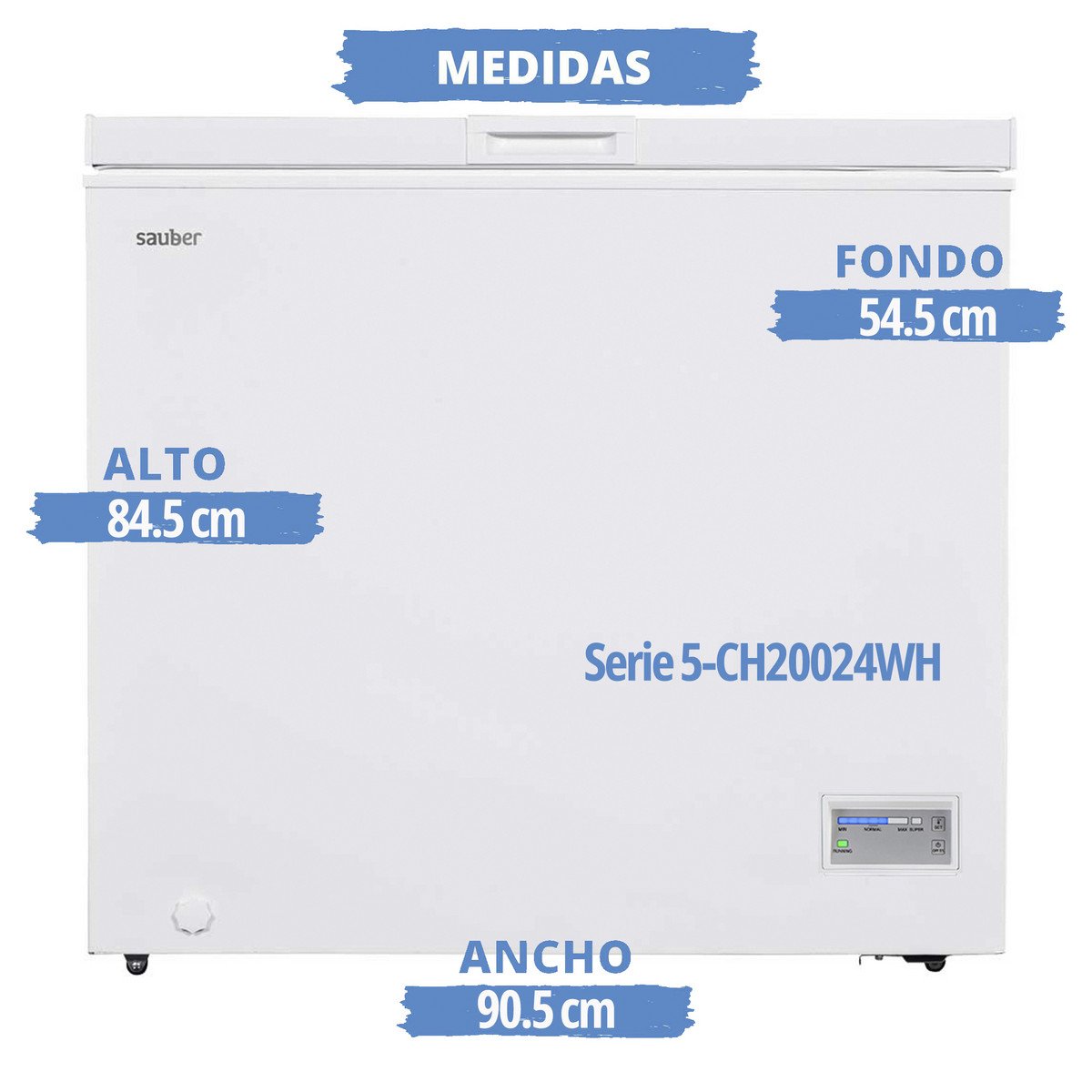 Congelador horizontal - SAUBER SERIE 5-CH20024WH, 84,5 cm, Blanco - Imagen 6