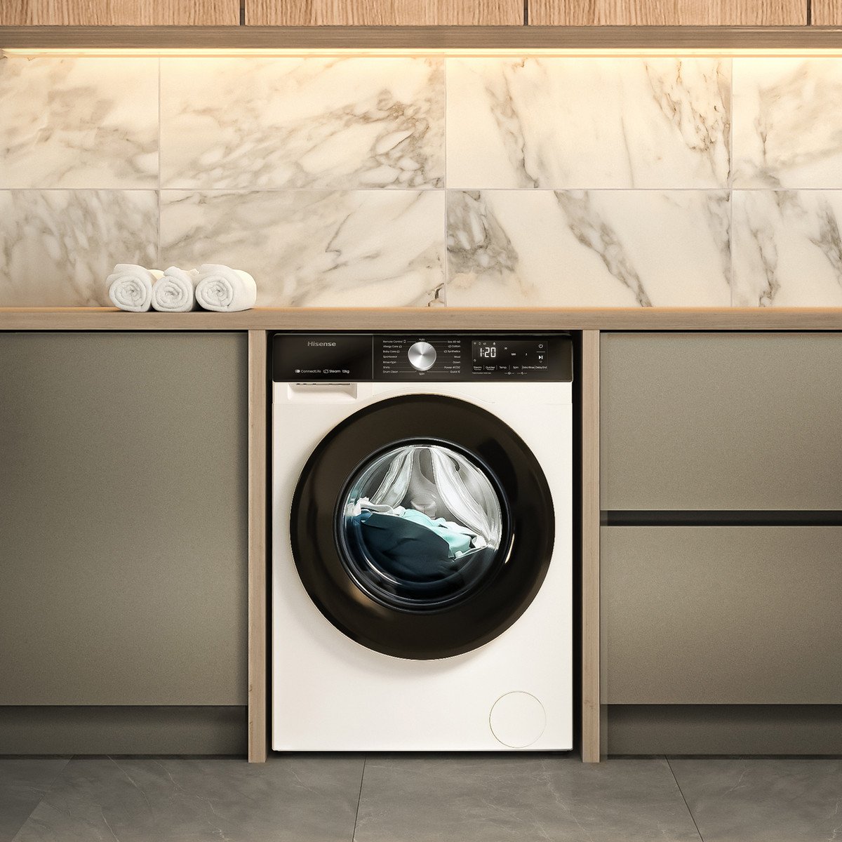 HISENSE Lavadora carga frontal - HISENSE WF3S1243BW3, 12 kg, 1400 rpm, 19 programas, Blanco - Imagen 5