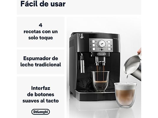 De Cafetera superautomática - De'Longhi Magnifica S ECAM22.113.B, 1450 W, 15 bar, Molinillo integrado, Sistema Thermoblock, Vaporizador, Negro - Imagen 2