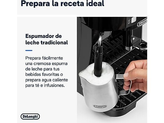 De Cafetera superautomática - De'Longhi Magnifica S ECAM22.113.B, 1450 W, 15 bar, Molinillo integrado, Sistema Thermoblock, Vaporizador, Negro - Imagen 4