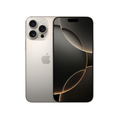 APPLE iPhone 16 Pro Max, titanium, Móvil iOS, 256 GB, 8 GB RAM, 6,9 » Super Retina XDR, Ceramic Shield, 120 Hz, Recubrimiento oleofóbico, Anti-huellas