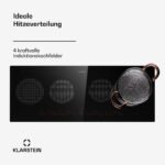 KLARSTEIN Placa de inducción - KLARSTEIN Masterzone 90 Slim Round, 4 zonas, 90 cm, Negro - Imagen 2