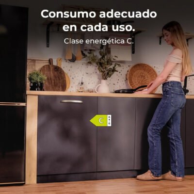 CECOTEC Lavavajillas libre instalación 60 cm – CECOTEC Bolero Aguazero 6500 Full-BI C, 15 servicios, 6 programas, 60 cm, 300