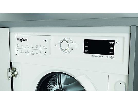 Whirlpool Lavadora secadora integrable - Whirlpool BI WDWG 751482 EU N, 7 kg/5kg, 1400 rpm, 6th Sense, Sin panelar - Imagen 5