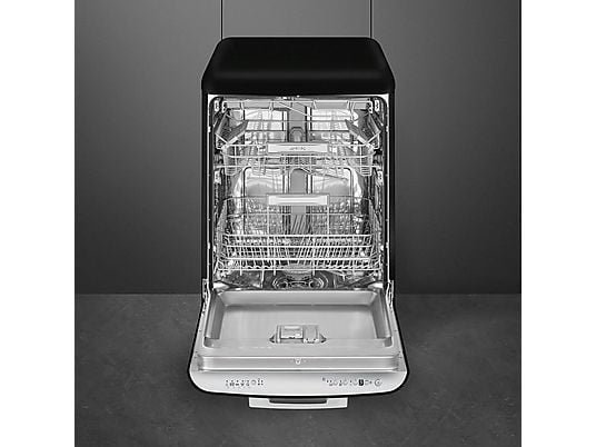 Smeg Lavavajillas - Smeg LVFABBL3, 13 Servicios, 11 Programas, 59 cm Ancho, Libre Instalación, Negro - Imagen 4