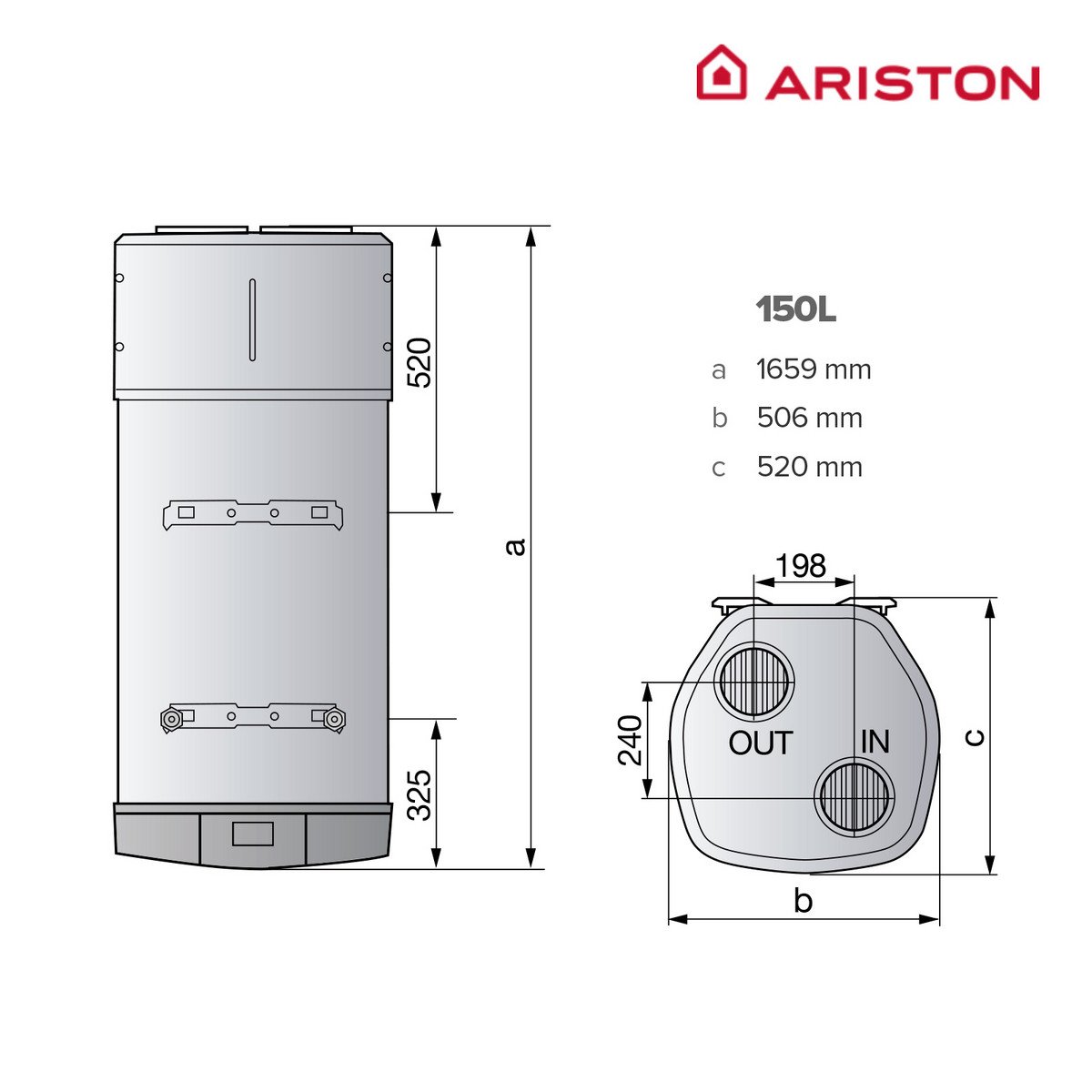 NUOS Termo eléctrico - NUOS PLUS S2 WIFI 150 WH ARISTON, 150 l, Blanco - Imagen 2