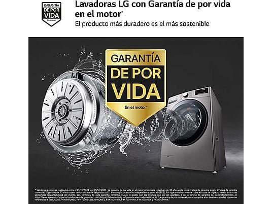 LG Lavadora carga frontal - LG F1P1CY2T, Serie XXL, 17 kg, 1100rpm, TurboWash™ con Jet Spray, Inox - Imagen 3