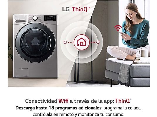 LG Lavadora carga frontal - LG F1P1CY2T, Serie XXL, 17 kg, 1100rpm, TurboWash™ con Jet Spray, Inox - Imagen 6