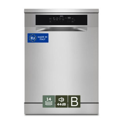 AEG Lavavajillas libre instalación 60 cm – AEG Serie 7000 GlassCare FFB75707PM, 14 servicios, 9 programas, 60 cm, INOX