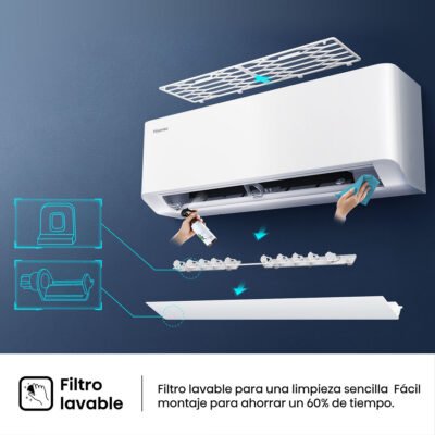 HISENSE Aire acondicionado Split 1 x 1 – HISENSE HB25XU0A, 2500 fg/h, Función Inverter, Blanco
