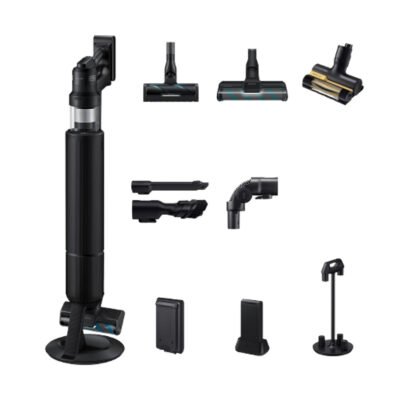 SAMSUNG Aspirador escoba – SAMSUNG VS90F40DEK, 400 W, Potencia de succión 400 AirWatt, Depósito 2,5 l, Autonomía 160 min, Negro