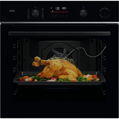 AEG Horno a vapor – AEG Serie 6000 V7PBR521SB, Integrable, Pirolítico, 72 l, 596 mm, Negro