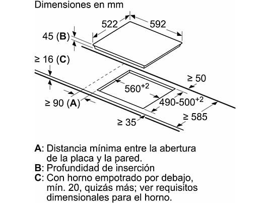 Bosch Placa vitrocerámica - Bosch PKK631FP8E, 3 zonas, Direct Select, 2 Zonas flexibles de cocción, Función Sprint, Seguridad para niños, Negro - Imagen 2